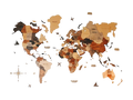 3D wooden world map