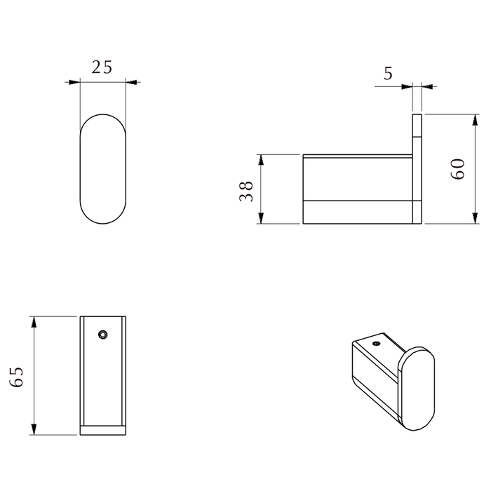 Beki / Lantra Matte Black Robe Hook