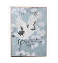 Blue flying crane artwork