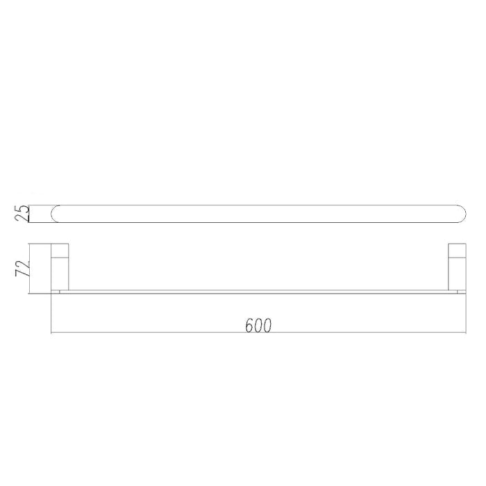 Classic Gun Metal 600mm Single Towel Holder - Acqua Bathrooms