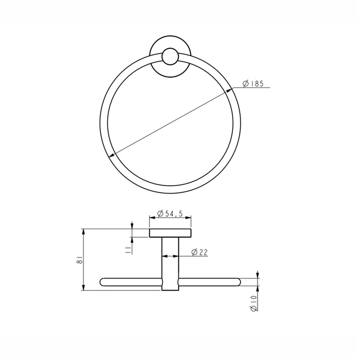 Classic Matte Black Towel Ring