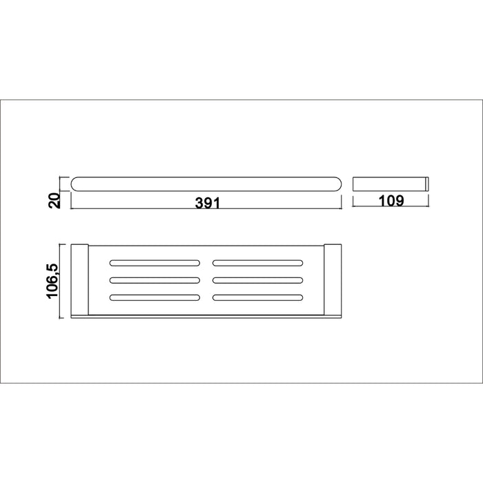Glamour Matte Black Shower Shelf - Acqua Bathrooms