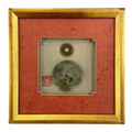 Gold frame with jade