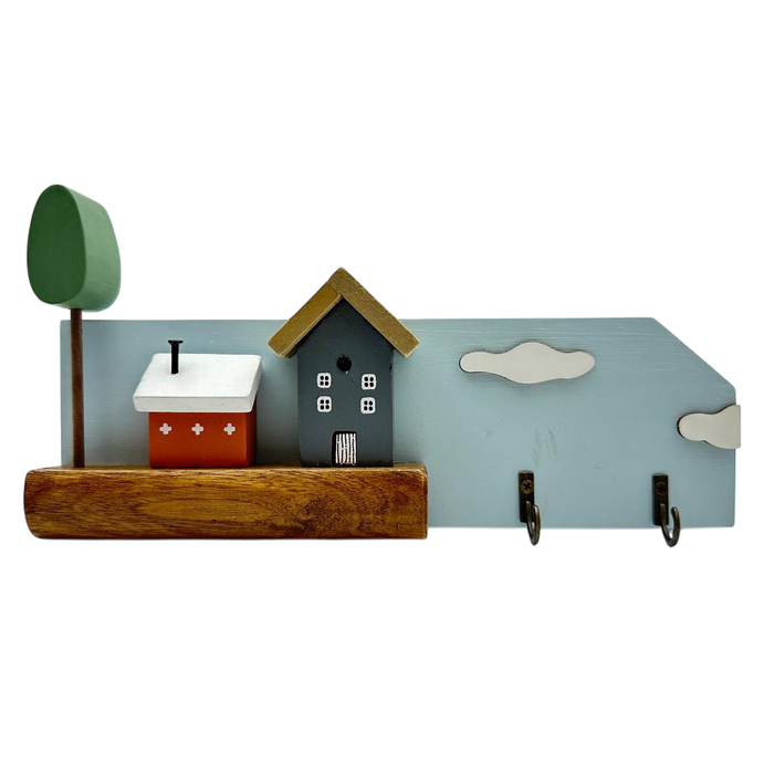 House, sky, tree decor