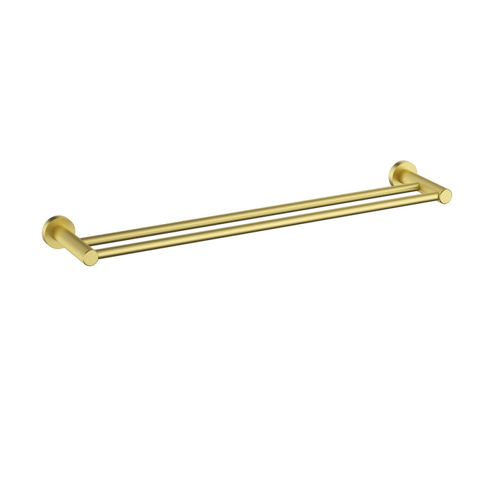 Linie Fluted Brushed Gold Double Towel Rail 600 mm – 9901-600BG