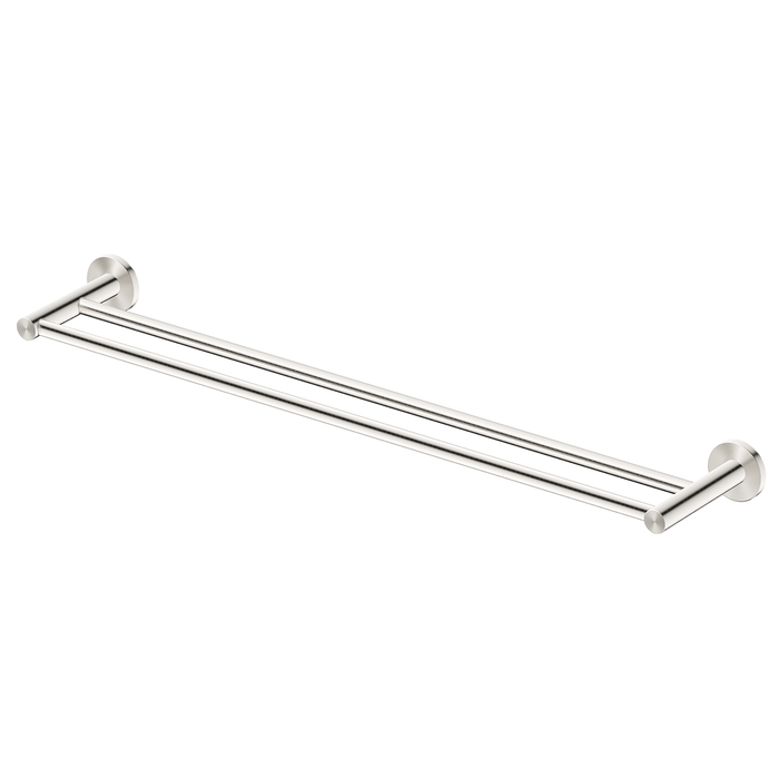 Mica Brushed Nickel Double Towel Rail - 800mm