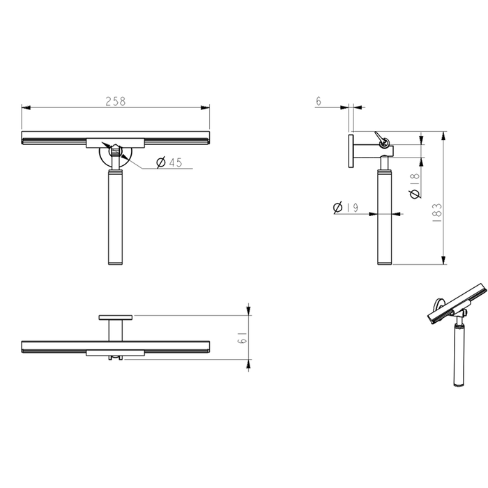 Mica Brushed Nickel Glass Squeegee
