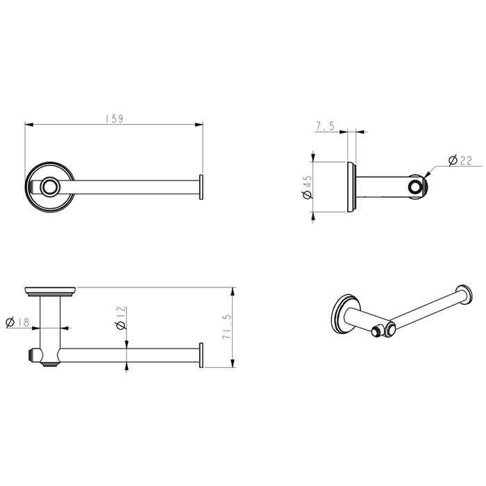 Mica Brushed Nickel Heritage Toilet Paper Holder