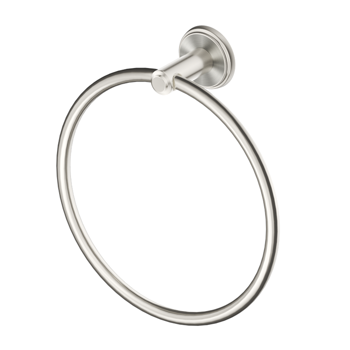 Mica Brushed Nickel Heritage Towel Ring