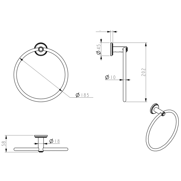 Mica Chrome Heritage Towel Ring