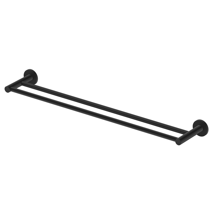 Mica Matte Black Double Towel Rail - 600mm