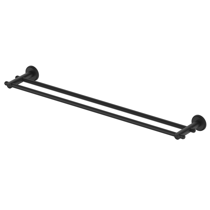 Mica Matte Black Heritage Double Towel Rail - 600mm