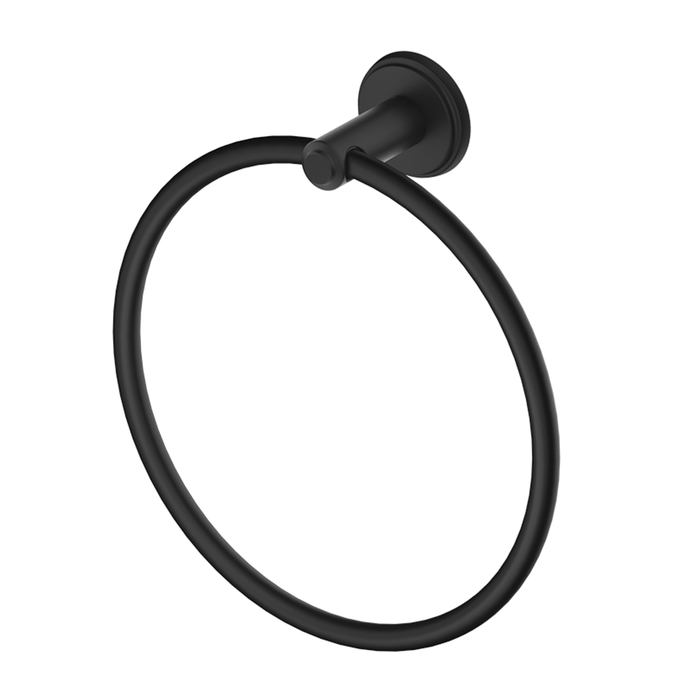 Mica Matte Black Heritage Towel Ring