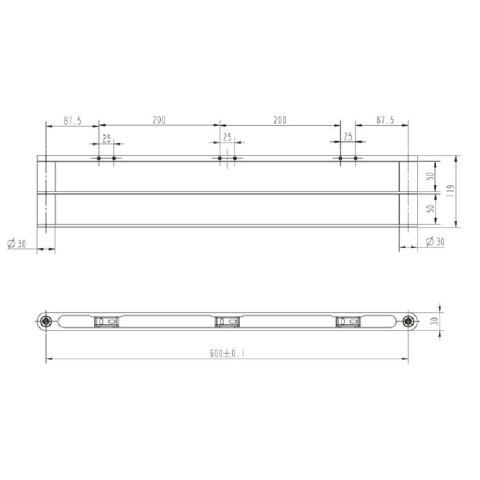 Mosman Chrome 600mm Double Towel Rail - Acqua Bathrooms
