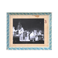 Pastel blue waves frame