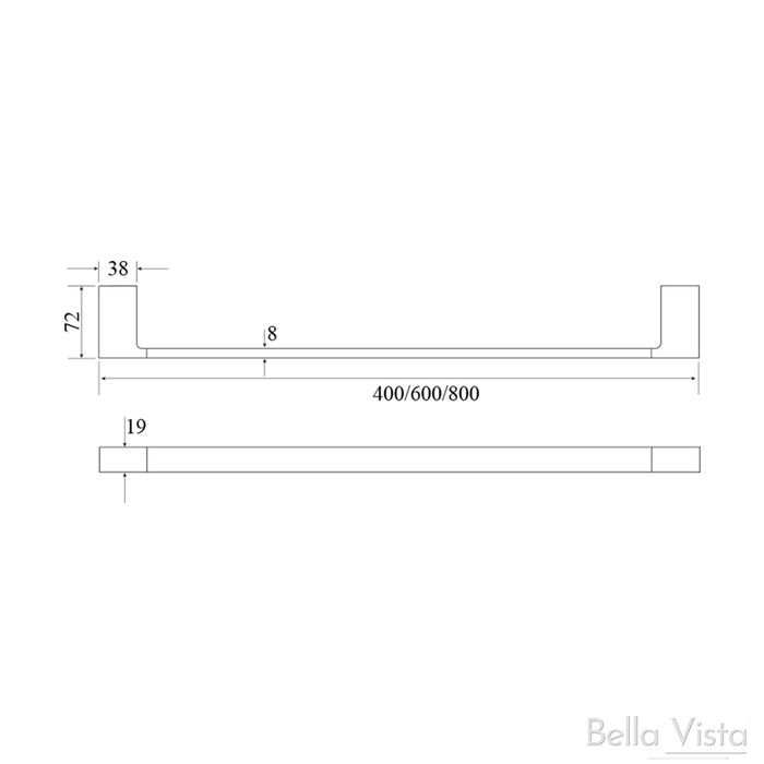 Tiago Brushed Nickel Single Towel Rail - 800mm