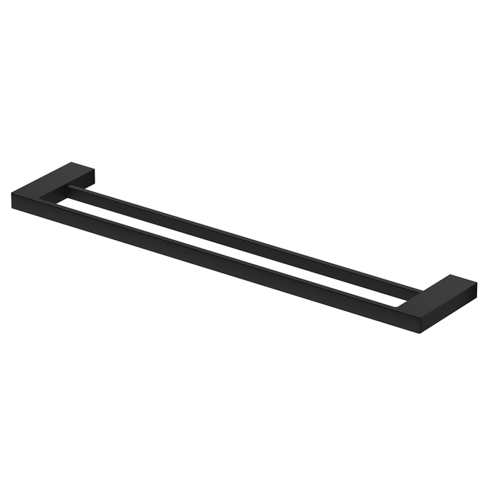 Tiago Matte Black Double Towel Rail - 600mm