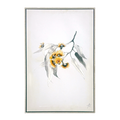 White leaf and yellow flower frame