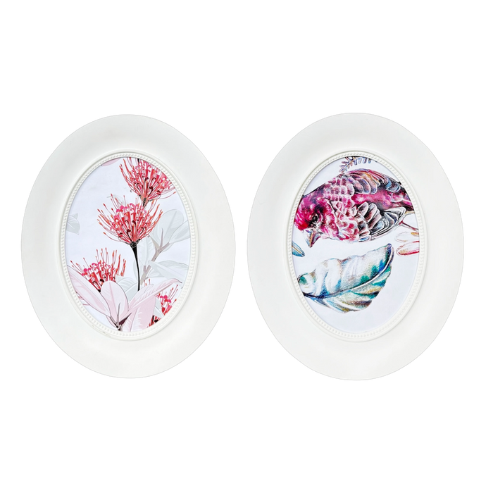White patterned frame